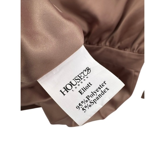 House of CB Eliott Rose Satin Lace Up Deep V-Neck Mini Dress Kimono Sleeve XS - Picture 6 of 7